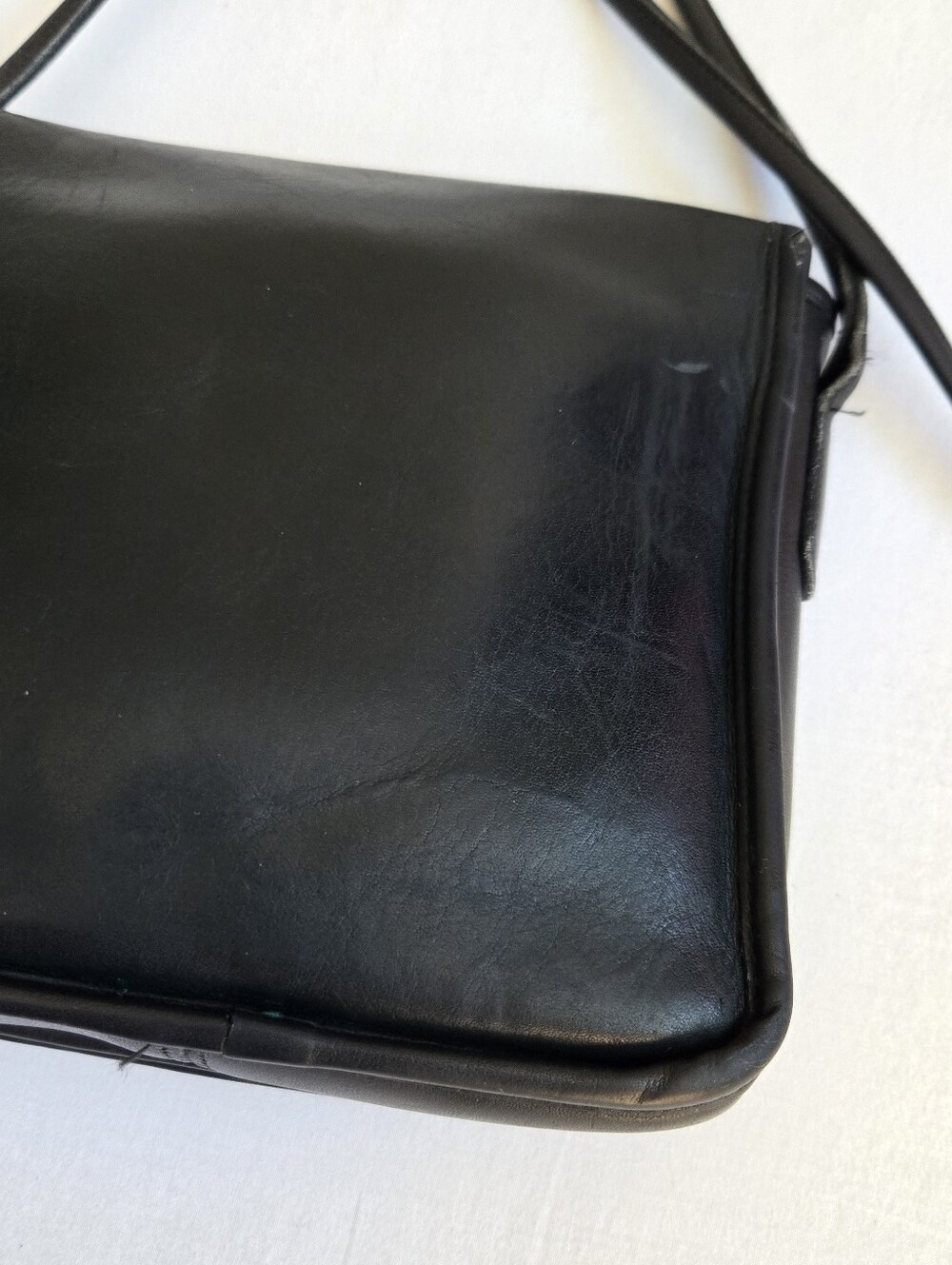Vintage Coach Companion Bag Purse Square Flap Black Leather 80s/ Early 90s - Picture 7 of 15